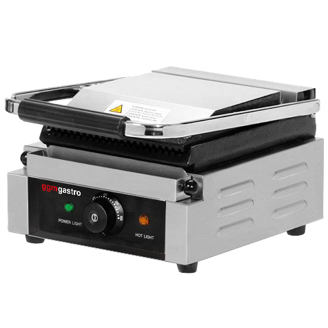 GGM Gastro Kontaktgrill - 2,2 kW - oben & unten Gerillt - Grillfläche: 230x230mm