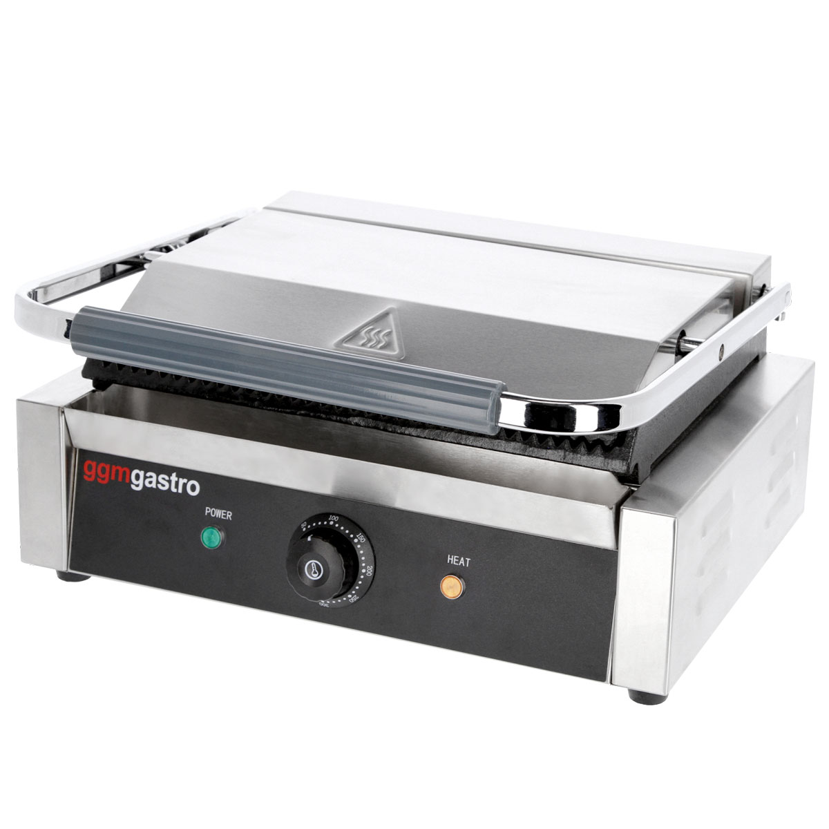 GGM Gastro Kontaktgrill - 2,8 kW - oben & unten Gerillt - Grillfläche: 340x230mm